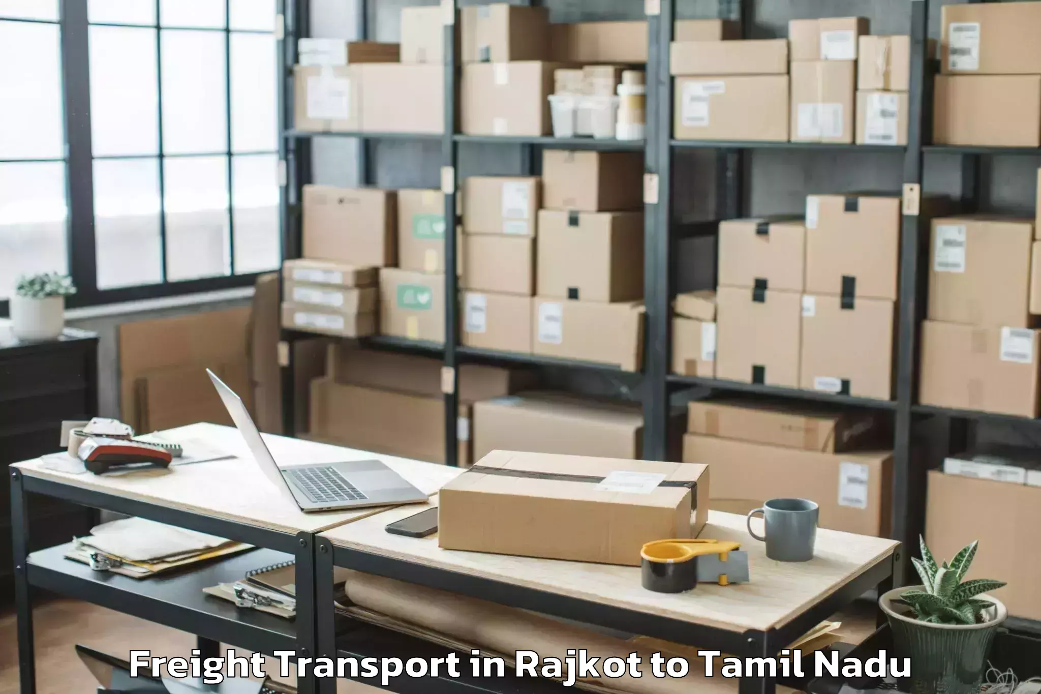 Professional Rajkot to Uthiramerur Freight Transport